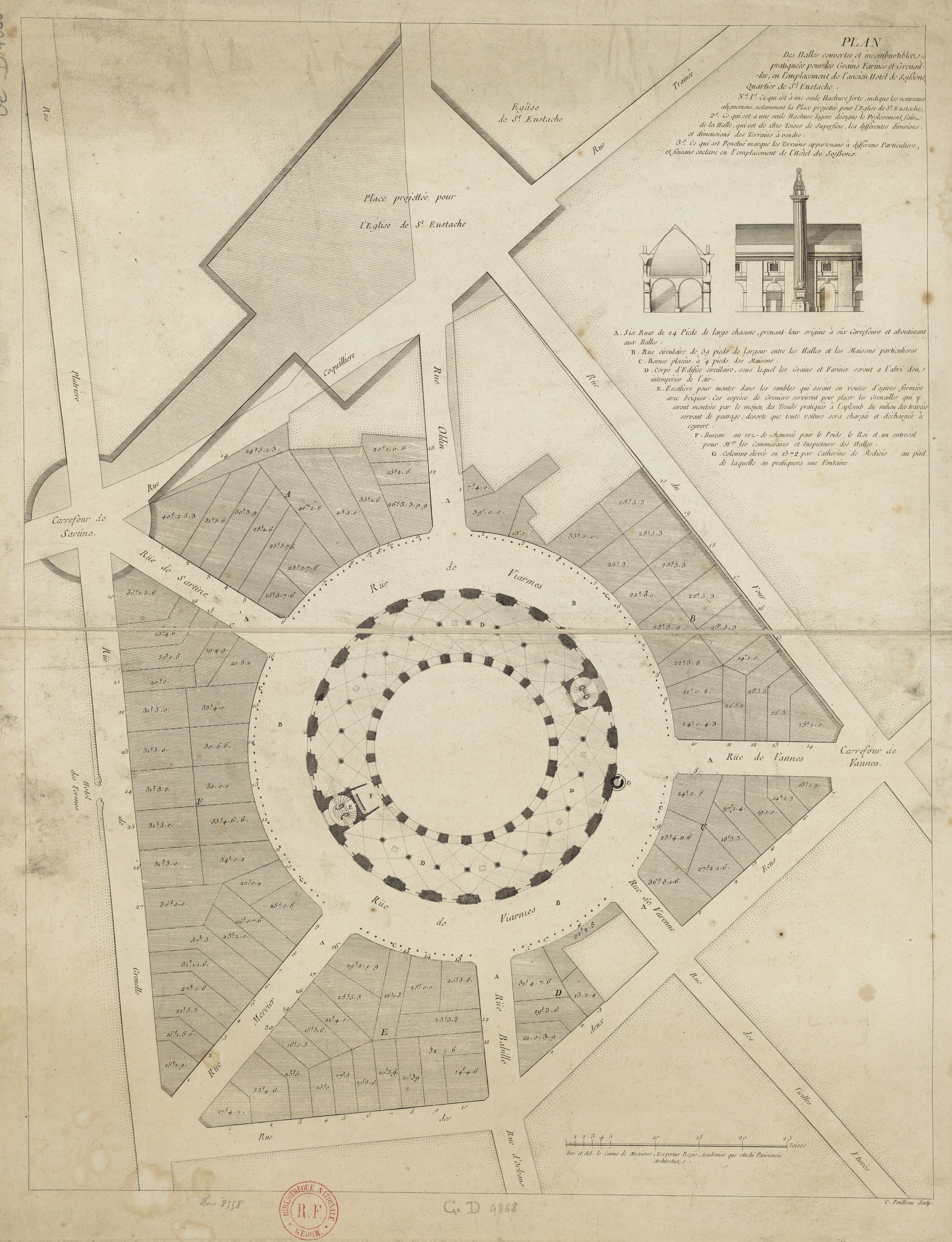Vue intérieure de l'ancienne Halle au blé, en 1886 | Paris Musées